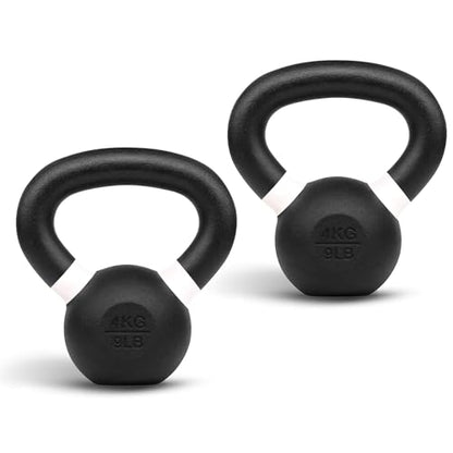 Yes4All Powder Coated Cast Iron Kettlebell, Single Deep Blue, 40 KG / 88 LB - color: White, style: B. Pair