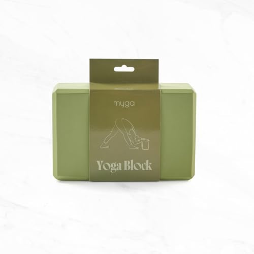 MYGA Yoga Block,Lightweight EVA Foam Yoga Brick,High Density Non-Slip Block for Yoga Poses, Pilates, Balance and Flexibility - color: Moss