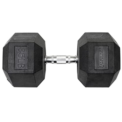Lifeline Fitness Hex Dumbbells, Rubber Wrapped Hex Dumbbells, Premium Quality, Ergonomic Knurled Handle, Dumb Bells for Exercise, Home Gym Exercise Weights - style: 85 lb