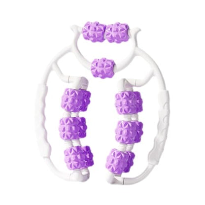 Massage Roller for Legs Foam Roll 15 Wheels Portable Exercise 360 ° Deep Tissue Massage Tool for Gym Physics, Violet - color: Violet