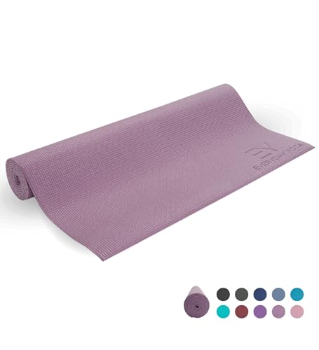 Everyday Yoga Deluxe Mat, Spacious 72"x24" Non-Slip, 3-5mm Extra Thick - color: Lilac, size: 5mm Thick