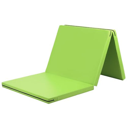 KaRaDaStyle Gymnastics Mat Folding Stretch Mats 71"x31"x2" Exercise Muscle Training Children Play Horizontal Bar Mat Yoga Sports Soundproof Home Use - color: Green/3-fold
