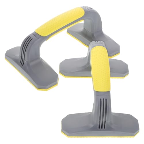 Push up Bars for Floor Workout, Anti-slip Soft Plastic Pushup Handles with Bottom Pads, Strength Training Equipment for Home Gym Fitness and Pilates Exercise