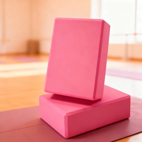 Non Slip Dense Yoga Foam Block for Balance Support Yoga Pilates Meditation Stretching PINK