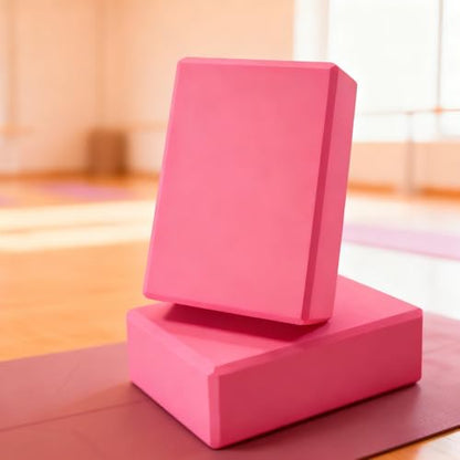 Non Slip Dense Yoga Foam Block for Balance Support Yoga Pilates Meditation Stretching PINK