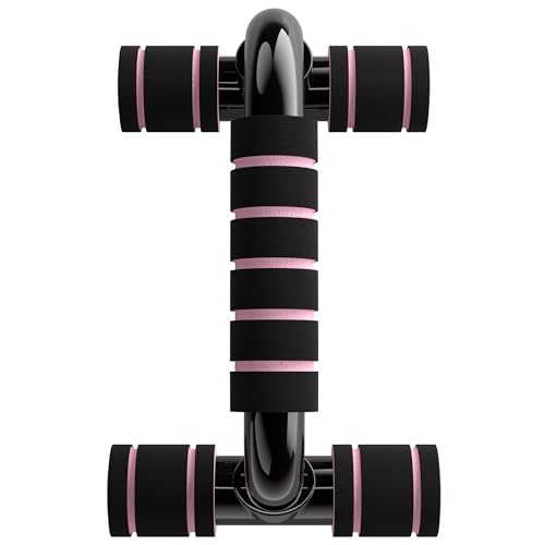 READAEER Push Up Bars Gym Exercise Equipment Fitness 1 Pair Pushup Handles with Cushioned Foam Grip and Non-Slip Sturdy Structure Push Up Bars for Men & Women - color: Pink