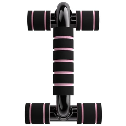 READAEER Push Up Bars Gym Exercise Equipment Fitness 1 Pair Pushup Handles with Cushioned Foam Grip and Non-Slip Sturdy Structure Push Up Bars for Men & Women - color: Pink