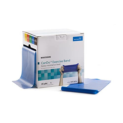 McKesson Can Do Exercise Resistance Band - Workout Bands for Physical Therapy - Blue, Heavy Resistance - 5 in x 25 yd, 1 Count