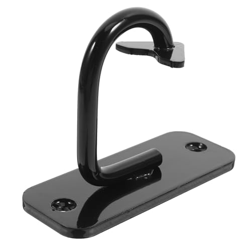 LALAFINA Hammock Wall Anchor Hooks, Heavy Duty Black Steel Hangers for Home Gym Resistance Bands and Battle Rope Workout Station, Indoor Fitness Suspension Strap Mount