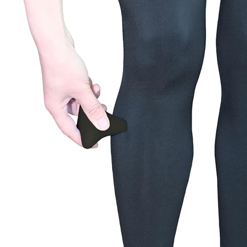 Manual Trigger Point Massage Tool. Small Massager Ball for Deep Tissue Myofascial Release Physical Therapy Foot Plantar Fasciitis Pain Relief Muscle Knot Psoas Hip Flexor Iliacus Release 3×2.6″(Black) - color: Black
