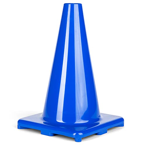 Champion Sports High Visibility Flexible Vinyl Cones for Sports Training, Agility Drills, Field & Gym Marking Sets - color: Blue, style: 12 Inch Cone (Single)