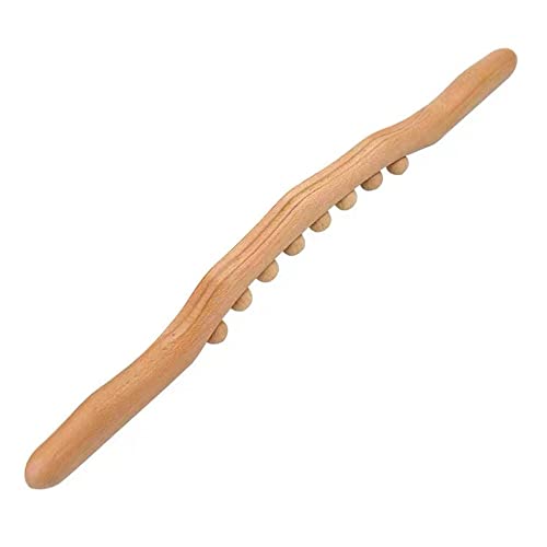 Wood Therapy Lymphatic Drainage Massage Roller Stick Tools,8 Beads Body Roller Stick,Soft Tissue Therapy,Relief gua sha 20.47inch - color: Style B Primary Color 8 Beads