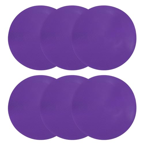 PATIKIL Spot Markers, Non-Slip Floor Dots Agility Markers Flat Field Cones Poly Dots for Gym PE Speed Training - color: Purple, size: 12 Inch