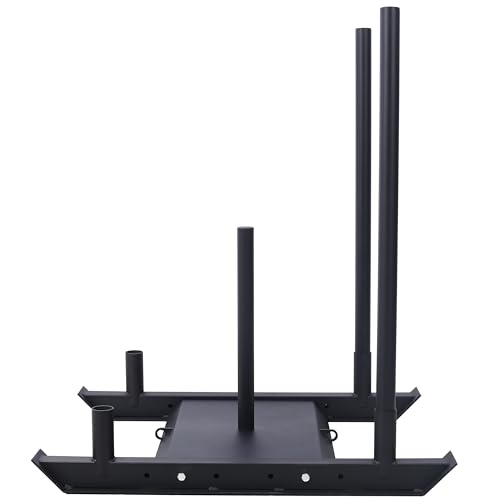 Tidyard Weight Training Pull Sled, Fitness Strength Speed Training Sled with 2-Inch Weight Plate Holder Heavy-Duty Steel Construction for Athletic Conditioning Acceleration and Core Workout