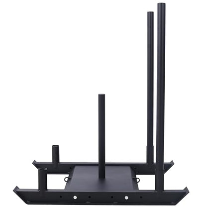 Tidyard Weight Training Pull Sled, Fitness Strength Speed Training Sled with 2-Inch Weight Plate Holder Heavy-Duty Steel Construction for Athletic Conditioning Acceleration and Core Workout