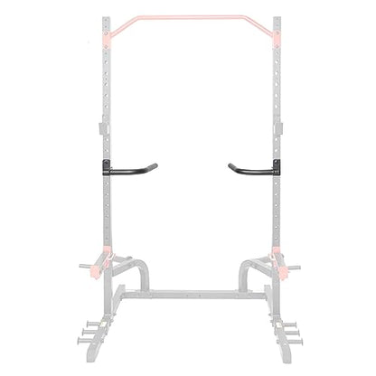 Sunny Health & Fitness Power Cage Squat Rack Upgrade Attachments, Dip Bar, Plate Bar Holder, Belt Squat, J Hook, Lat, Adapter, U Ring, Pull Up Bar, Landmine, Captain's Chair, Tricep Rope For Home Gym - style: Dip Bar