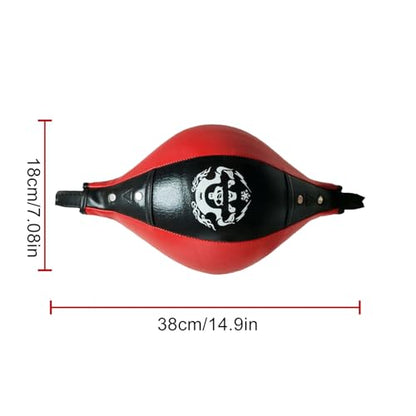 Speed Bag - Reflex Training Boxing Ball, Heavy Duty Endurance Practice Punching Bag | Stress Relief Equipment, Fitness Training Punch Ball for Teens Adults Home Gym Combat Workout - color: Black red