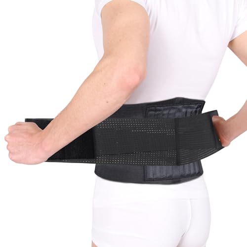 Back Braces for Lower Back Pain, Lumbar Support Belt, L | Dual adjustable compression straps with breathable support for lifting, working, sitting, standing, and daily back relief