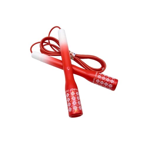 Jump Rope for Women (Rainbow Series) – Adjustable Cardio Rope for Women’s Fitness & Home Workouts | Soft-Grip Handles, Smooth PVC Cable, Lightweight Design | Made in Korea - color: Red