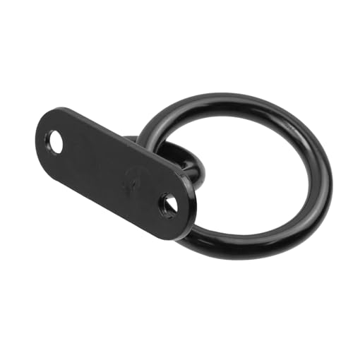 Semetall M5 Ceiling-Wall Mount Hook & Pad Eye Plate - 4Pack Stainless Steel Black Deck Hardware with Screws, Heavy Duty Anchor Rings for Boat Rigging, Yoga Swings, Hammocks & Marine Suspension - size: M5