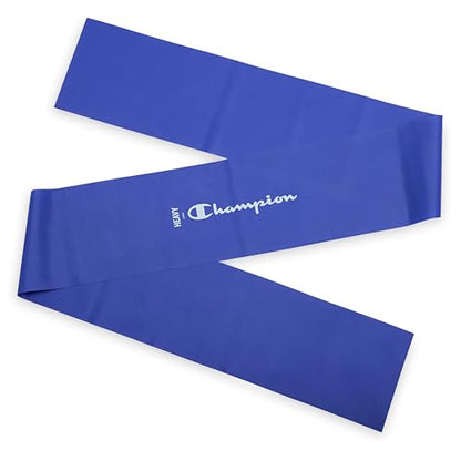Champion Flat Resistance Bands (Pack of 3, Grey/Red/Blue), Light/Medium/Heavy, Rubber + Latex Exercise Bands, Odor-Free, for Strength Training, Physical Therapy & Gym Workout, Includes Exercise Guide