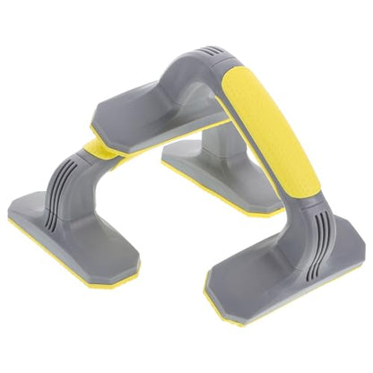 SOLUSTRE Pushup Stands Push up Bars with Non-slip Base Plastic Handles 1 Pair Gray Yellow for Home Gym Strength Training and Floor Workout Equipment