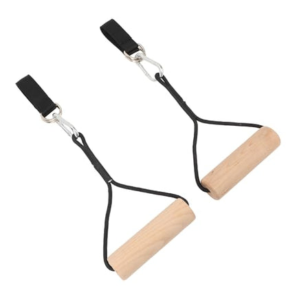 Wooden Gymnastic Rings with Adjustable Straps - Rings for Home Gym, Calisthenics, Pull Ups & Strength Training