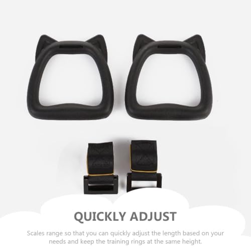 jojofuny Kids Gymnastic Rings Set with Adjustable Nylon Straps and Steel Buckles Professional Pull up Rings for Home Strength Training and Outdoor Fitness