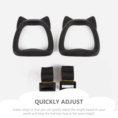 jojofuny Kids Gymnastic Rings Set with Adjustable Nylon Straps and Steel Buckles Professional Pull up Rings for Home Strength Training and Outdoor Fitness