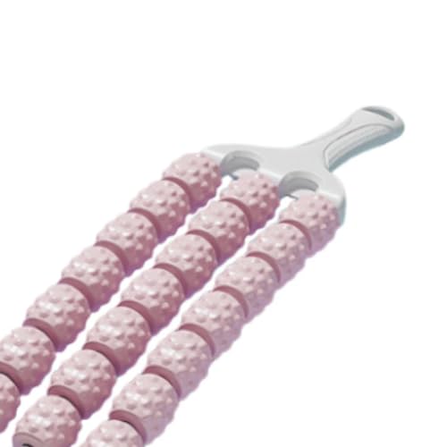 Muscle Roller Stick for Knot Relief, 12.5-inch Portable Massage Stick, Stainless Steel & EVA Foam Roller for Home Gym Travel Park Garden Fitness- Pink