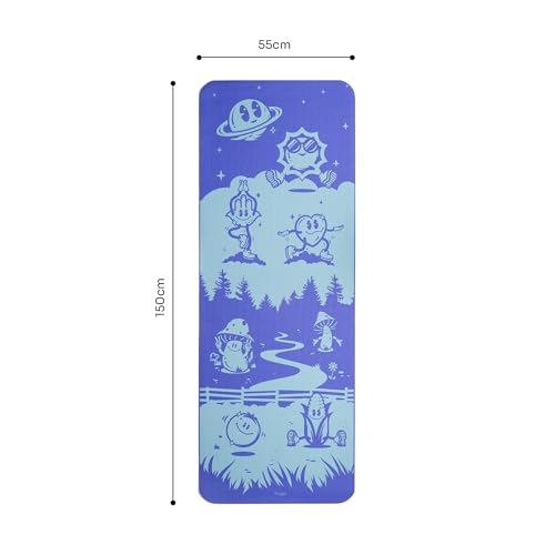 Myga Silk Print Kids Yoga Mat,Non-Slip Yoga Mat for Childrens Exercise, Fitness, Yoga and Mindfulness Lightweight, Easy Clean Play Mat for Girls and Boys