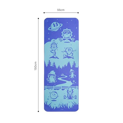 Myga Silk Print Kids Yoga Mat,Non-Slip Yoga Mat for Childrens Exercise, Fitness, Yoga and Mindfulness Lightweight, Easy Clean Play Mat for Girls and Boys