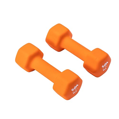 JFIT Dumbbell Pairs or Sets – Neoprene & Vinyl Coated Hand Weights for Home Gym, Strength Training, Aerobics, Cardio Exercise and Fitness - size: 6 lbs (Pair), style: Dumbbell Pair