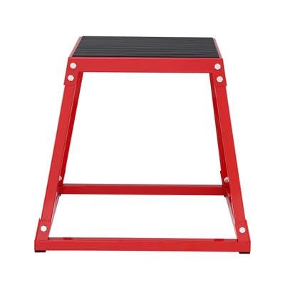 Happybuy 18" Plyometric Jump Box, Steel Plyo Box, Agility Platform, Anti-Slip Exercise Step Up Box for Home Gym Training, Conditioning, Strength, Red