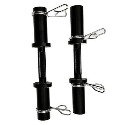 Olympic Loadable Dumbbell Handle, 16 Inch Steel Barbell with 2 Pairs Collar Clips, 200lb Capacity for Home Gym, Weightlifting, Strength Training and Bodybuilding