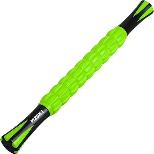 Muscle Roller & Massage Roller Stick for Athletes - Lymphatic Drainage Support, Relieves Muscle Soreness, Cramping & Tightness - Targets Legs, Arms, Back & Calves （Green - 18inch） - color: Green