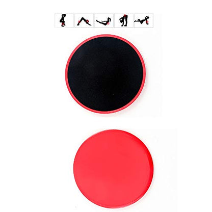 Exercise Core Sliders, 2 Pcs Dual Sided Gliding Discs Use on Carpet or Hardwood Floor, Fitness Slides for Gym, Home, Outdoor Training Abdominal Workout, Red