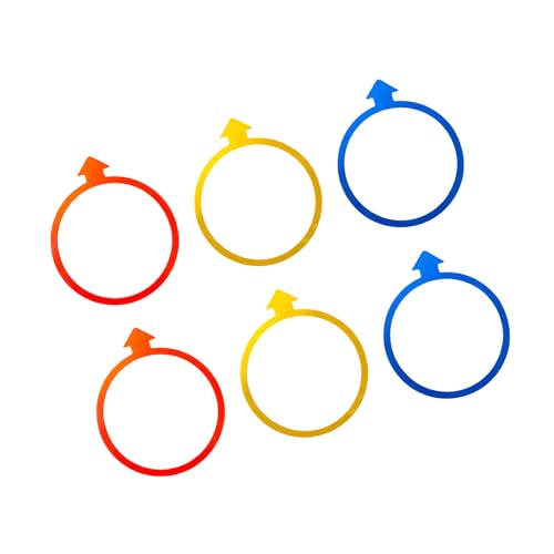 6Pieces Arrows Shaped Agility Cones Rings Set for Sports Drills Movement and Motor Skills Training Basketball Practice Rings