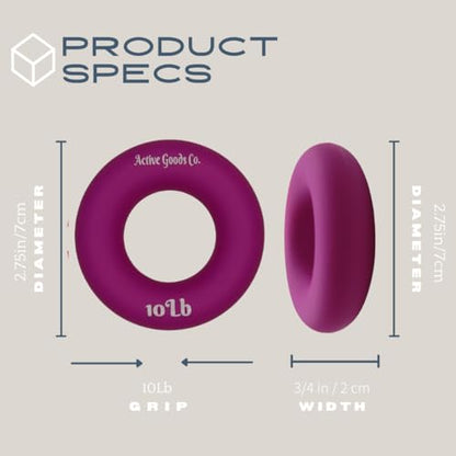 Hand Exerciser - PROFESSIONAL GRADE, Set or Single, Different Sizes. Visit to see more! Bague classique en silicone parfaite pour améliorer la force, la puissance et la vitesse dans les poignets. - size: 11 Single Ring - 2.5 in - 10 lb