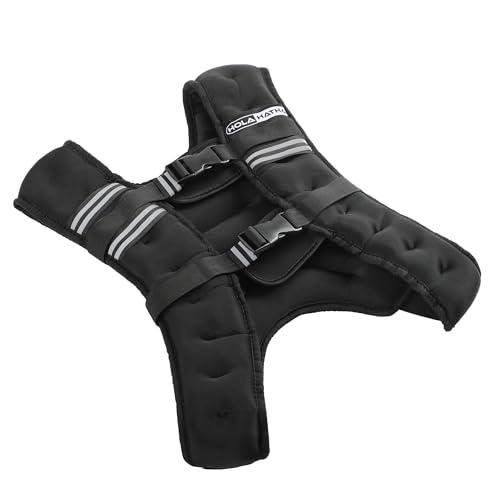 Weighted Vest for Running with Reflective Stripes and Adjustable Straps for Men & Women Fitness, Workout, Training, and Weight Loss, Black