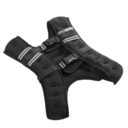 Weighted Vest for Running with Reflective Stripes and Adjustable Straps for Men & Women Fitness, Workout, Training, and Weight Loss, Black