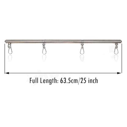 Adjustable Pilates Bar - Stainless Steel Portable Home Gym Equipment, 3 Detachable Sections 25-Inch for Yoga Strength Training (Silver B)