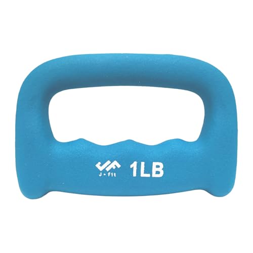 JFIT Neoprene D Grip Dumbbells - Single Weights 1LB-5LB - Premium Non-Slip, Hand Weights, Ergonomic Design - style: 1 Pound