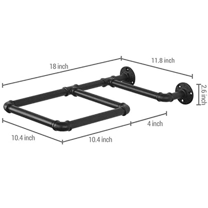 MyGift Yoga Ball Storage Wall Mount, Black Metal Pipe Racks for Exercise Ball Holder, Ball Storage for Home Gym or Studio