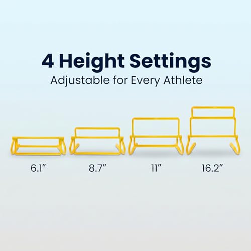 Japard 6 Pcs Agility Hurdles Speed Training Equipment, 4 Height Adjustable Setting, Soccer Training Equipment for Youth Adults