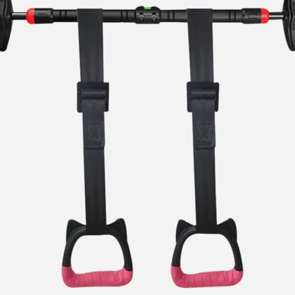 jojofuny Kids Gymnastic Rings Set with Adjustable Nylon Straps and Steel Buckles Professional Pull up Rings for Home Strength Training and Outdoor Fitness