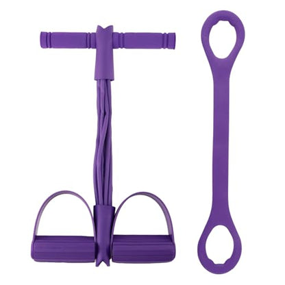21 Fitness Resistance Bands-6 Tube Pedal Ankle Puller, Multifunction Tension Rope, Pedal Resistance Band with Handle Sit Up Exercise Equipment Home Gym Tummy Trainer for Men Women (Size:8 Tube)