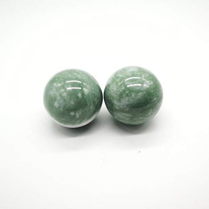 2" Greenish Stone Baoding Balls,Hand Exercise Tool