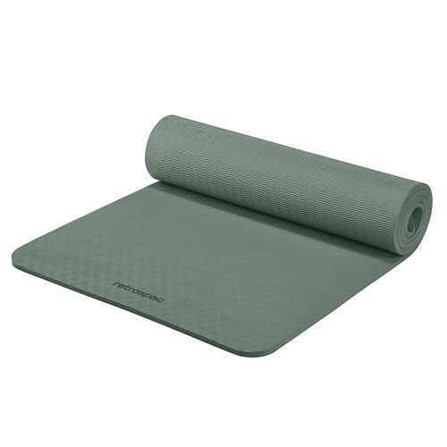 Retrospec Zuma Yoga Mat | 1/2 Inch Thick Non Slip Workout Mat | TPE Exercise Mat for Yoga, Pilates & Stretching | 72x24in - color: Sage