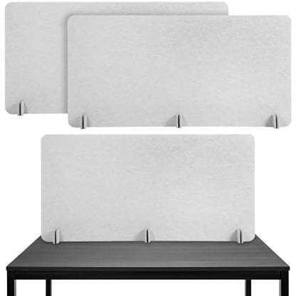 DoubleFill 2 Pack Acoustic Desk Divider Partition 23.6 x 47.2 Stand up Freestanding Privacy Panel Noise Visual Distractions Reducing Table Divider for Student Reception Area Office(Beige)